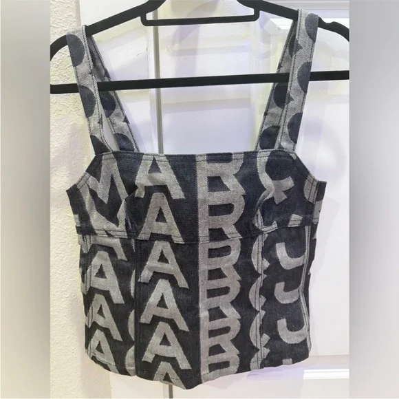 Marc Jacob’s signature black and grey denim halter top size 10 - Picture 3 of 7
